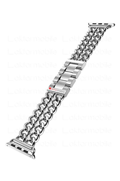 AktarMobile Watch 9 8 7 6 Se 5 4 3 2 1 - 42 / 44 / 45 Mm Uyumlu Zincirli Meta...