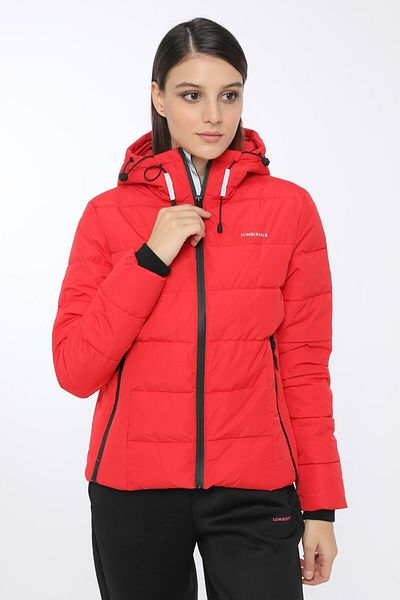 lumberjack Apreskı Coat Kırmızı Kadın Kısa Mont