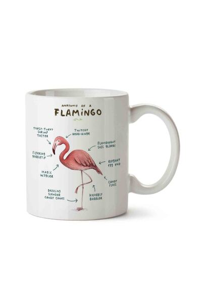 ART HEDİYE كوب فلامينجو أناتومي فلامينجو مطبوع على الجانبين