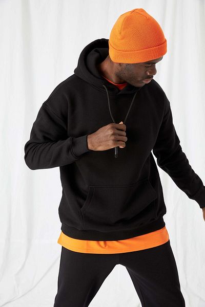 gothamvibes Men's Stay Oversize Black Hoodie Sweatshirt