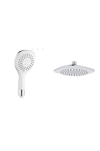 FAUMIX Beyaz Tepe Duş Ve El Duş Ikili Set