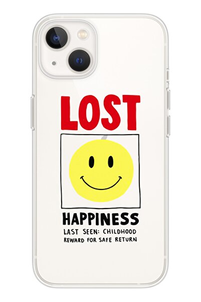 shoptocase Iphone 13 Uyumlu Şeffaf Lost Smiley Desenli Telefon Kılıfı
