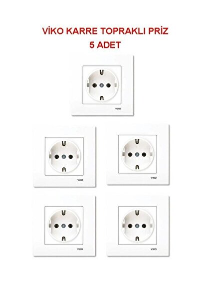 VİKO Mecanism de priză cu împământare Karre + cadru 5 bucăți