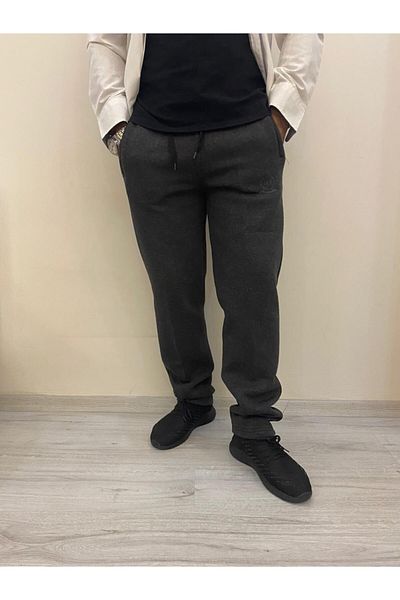 BENESSE Φούτερ Unisex με τρεις κλωστές ανθρακί γκρι ίσιο πόδι