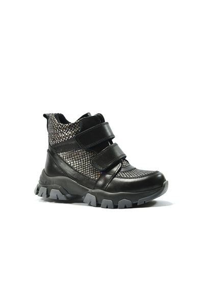 PİNKY PİNKY 770 Γνήσιο Δερμάτινο Μαύρο Ορθοπεδικό Velcro Κοριτσίστικες Μπότες 26-36
