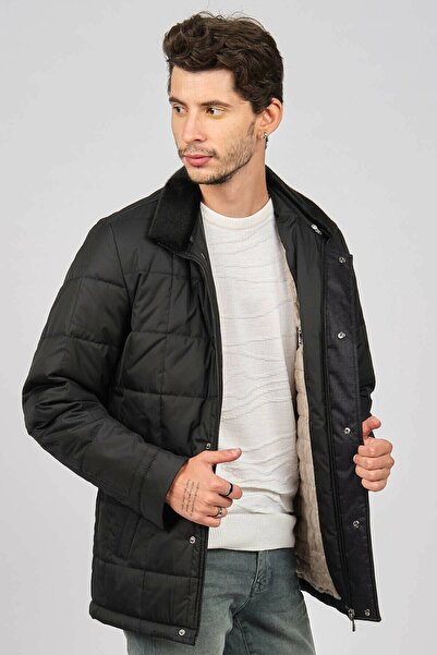 Dyna 7000 Daynax Yakası Kürklü Kapitone Ceket Kaban 60 Beden