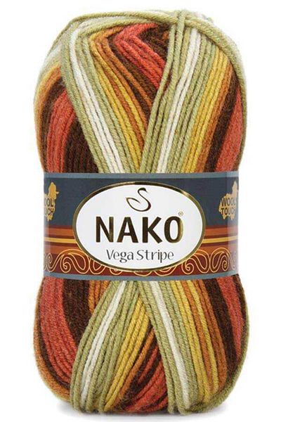 NAKO Κωδικός χρώματος χειροποίητο νήμα Vega Stripe: 82419