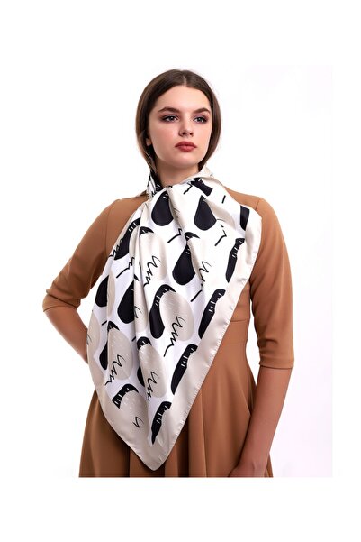 SEDDEN Kadın Krem Desenli Şal