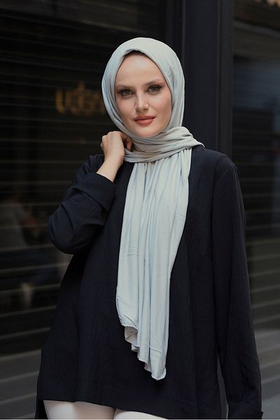 Stella Eşarp Women's Combed Cotton Shawl Light Gray
