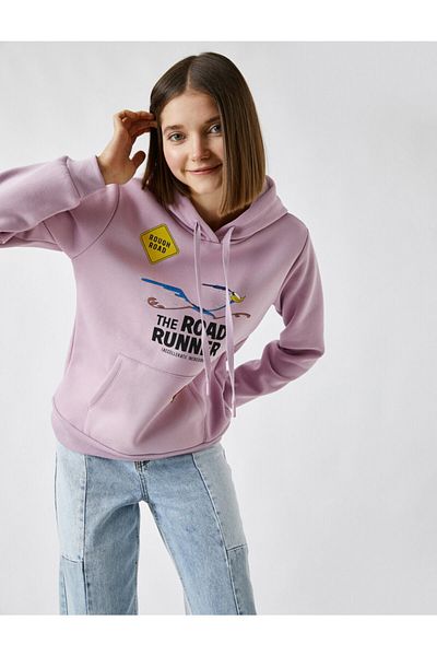 Koton Warner Bros Licensed Hooded Printed Sweatshirt with Pocket