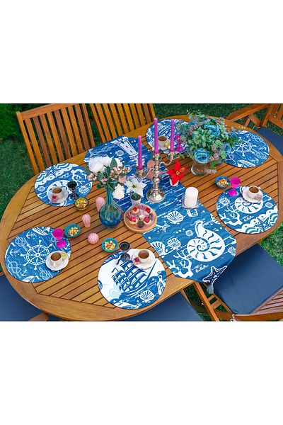 Realhomes Set de alergători Supla cu tematică Blue Sailor 6+1