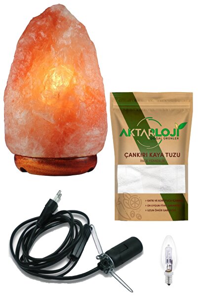 1-2 Kg Himalayan Salt Lamp + 1 Kg Edible Çankırı Rock Salt