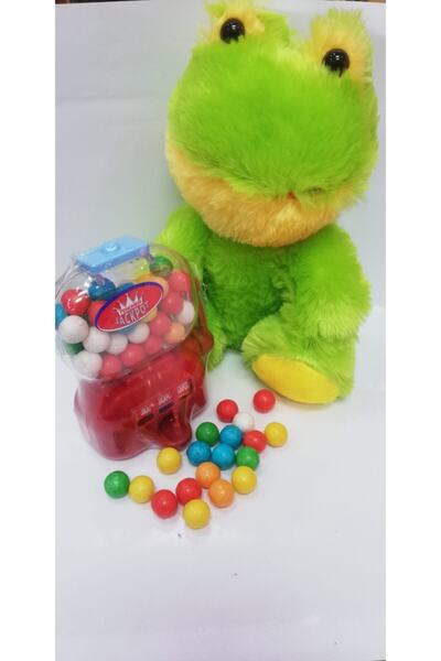 Şeker Adası 2 in 1 / My Cute Friend Kermit Frog 20 cm and Jackpot Gum Machine