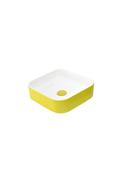 GÜRAL VİT Nova Mobilya Üstü Lavabo Sarı Beyaz