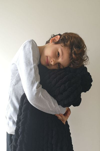Dshomeconcept Hand Knitted Sofa Shawl - TV Blanket (100x180cm)