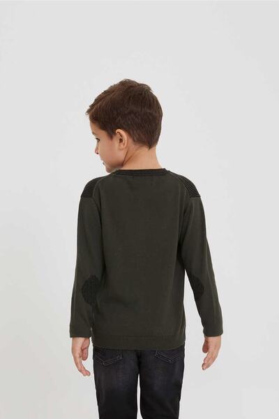 Lee Cooper Boy's Trixie O-Neck Sweater Khaki-Black 201 LCB241002