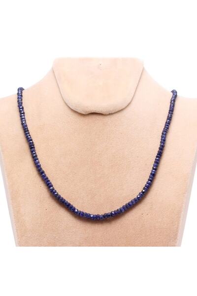 Haşimi Doğaltaş Safir Doğal Taşlı Dizi Kolye