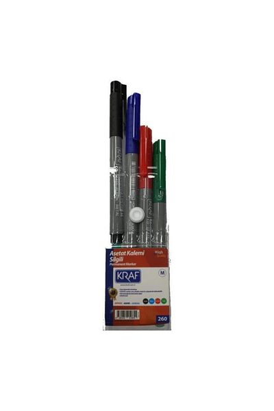 KRAF Σετ μολυβιών 4 Χρώματος 260 M Acetate με Γόμα