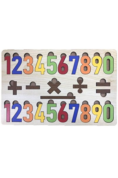 Farbu Oyuncak Renkli Sayılar Işlemler 27 Pcs Eğitici Ahşap Puzzle Fbp12