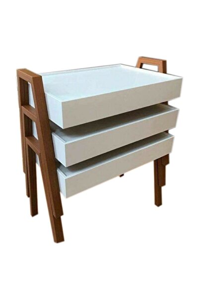 Genel Markalar Krem Ceviz Mdf Tepsi Zigon