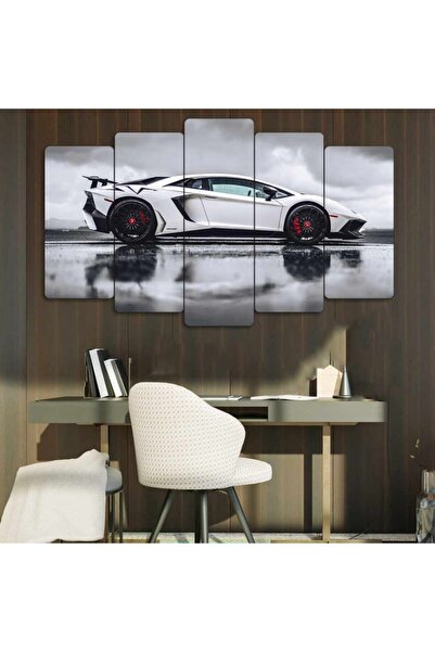 EVLOYA Lamborghini Aventador- 5 Parçalı Tablo