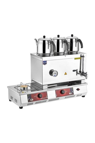 Remta Tüplü Çay Kazanı Üç Demlikli 33 Lt Çelik Çay Ocağı