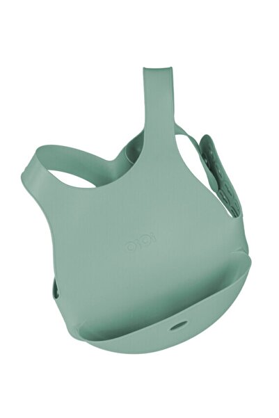 OiOi Set of 3 Bowl with Lid River Green, Nam Nam Spoon River Green, Baby Bib