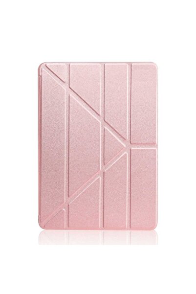 Nezih Case Ipad 10.2 2021 (9.nesil) Uyumlu Tri Folding Standlı Kılıf Rose Gold