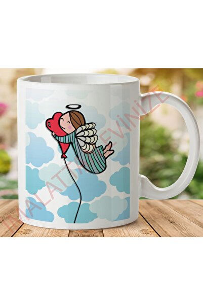 ART HEDİYE كوب ملاك مطبوع على الجانبين