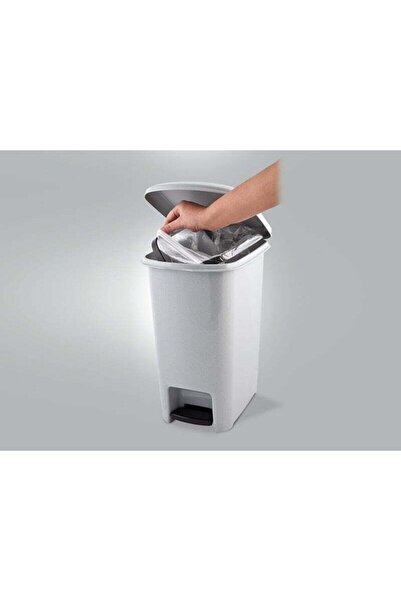 Genel Markalar Üçsan M-1052 Slim Pedallı Çöp Kovası (kovasız) - Beyaz - 15 Lt