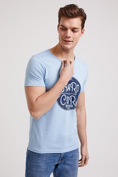 Lee Cooper Men's Circle O Neck T-Shirt A.Blue 202 LCM242035