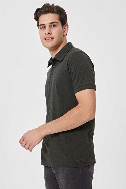 Lee Cooper Men's Daker Polo Neck T-Shirt Khaki 202 LCM242050