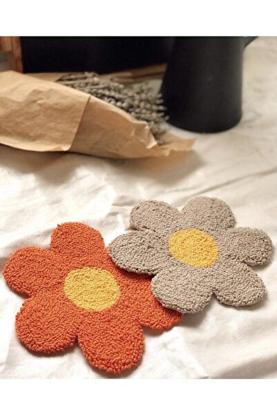 makrameatolyesi Punch Bardak Altlığı Sonbahar Renkleri 2 Adet