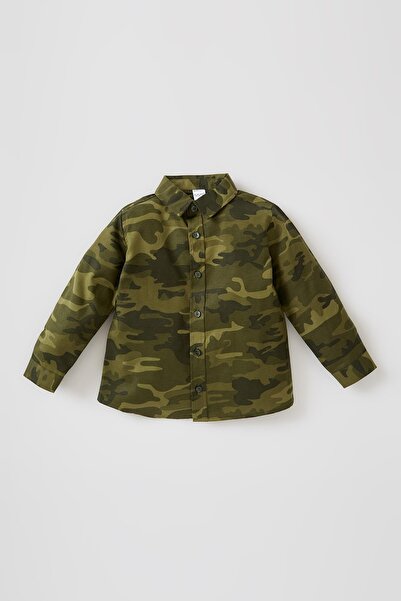 DeFacto Erkek Bebek Kamuflaj Desenli Uzun Kollu Gömlek