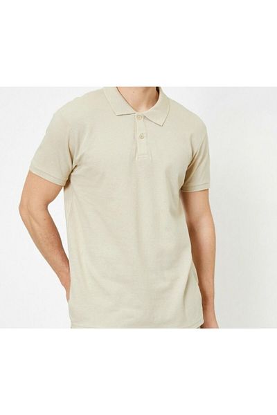 Dragora Tricou cu mânecă scurtă, bej crem, pentru adolescenți, liceu, școală, Lacos, cu gât polo