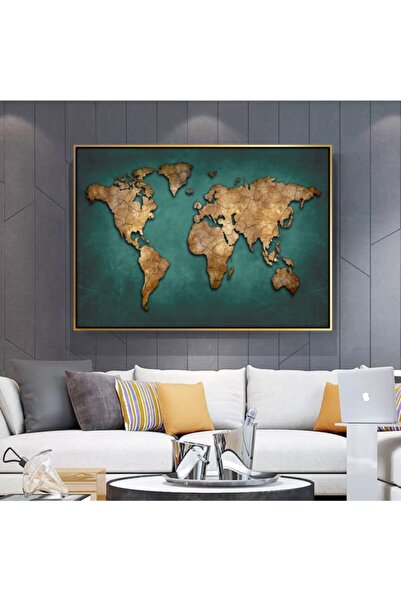 Markazip Altın Metal Çerçeveli Kanvas Tablo 70x100cm Yn-004-a