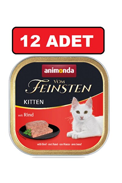 Animonda Vom Feinsten Kitten Yavru Kedi Sığır Etli Kedi Konserve Yaş Mama 12 Adet 100gr