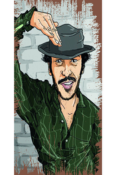 hediyeniburadabul Ξύλινη αφίσα σχεδιασμού της Τουρκικής Κινηματογραφίας Yeşil...