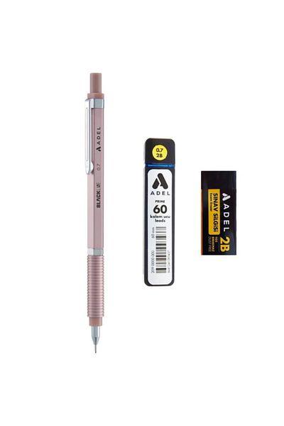 Adel Blackline Metal Body Versatile Pencil Rose Gold 0.7 + 0.7 Nib 60's + Eraser