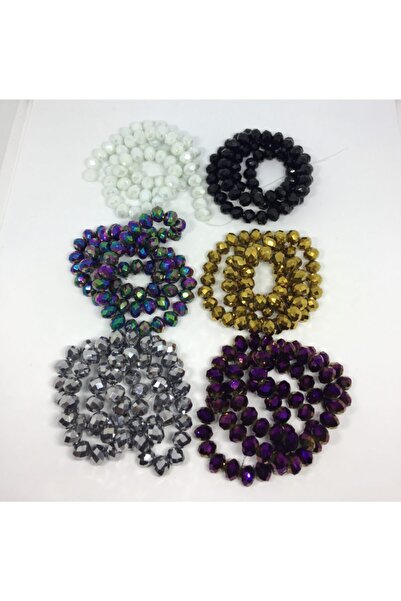 YAĞMUR BİJUTERİ 6 mărgele de cristal de culori diferite (8 mm)