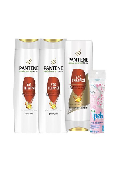 Pantene Natural Synthesis Oil 400ml x 2 Hair Care Cream and 360ml Makeup Cotton