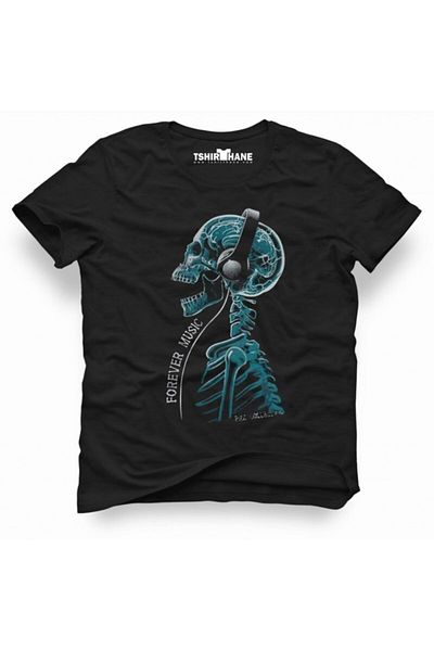 Tshirthane Ανδρικό μπλουζάκι με λεπτή εφαρμογή Forever Music Rock Metal Music