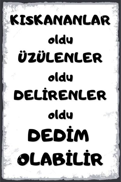 Hayal Poster Dedim Olabilir Retro Ahşap Poster