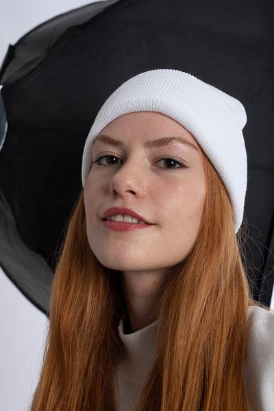Mıçı Cameo Fold White Beret