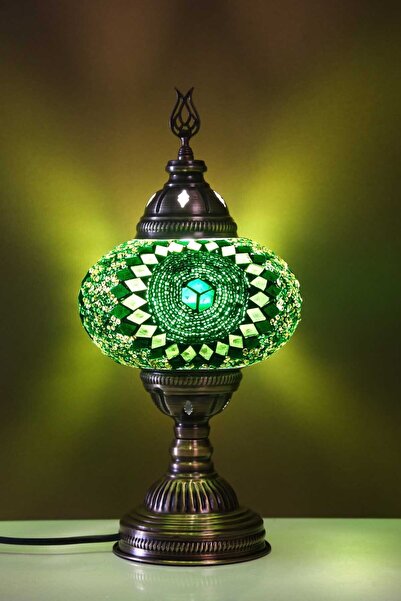 Asylove مصباح طاولة زجاجي فسيفساء، مصباح تركي، إضاءة طاولة مزخرفة، تصميم خاص