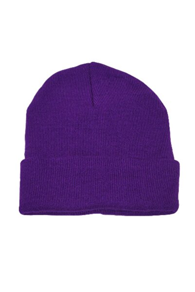 PAKER GİYİM Beretă unisex mov pliată basic