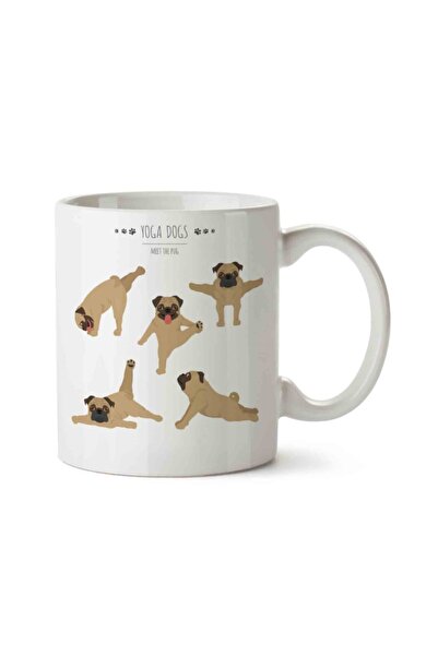 ART HEDİYE كوب يوجا للكلاب يمارس اليوجا مطبوع على الجانبين
