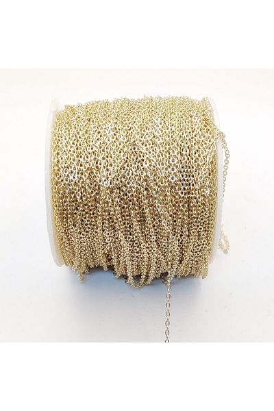 yiğit aksesuar No Darkening Necklace Bracelet Chain Gold Lacquer Plated 10 Meters