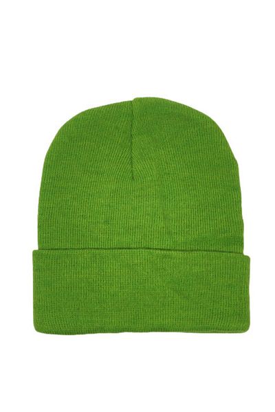 PAKER GİYİM Unisex Lime Green Folded Basic Beret