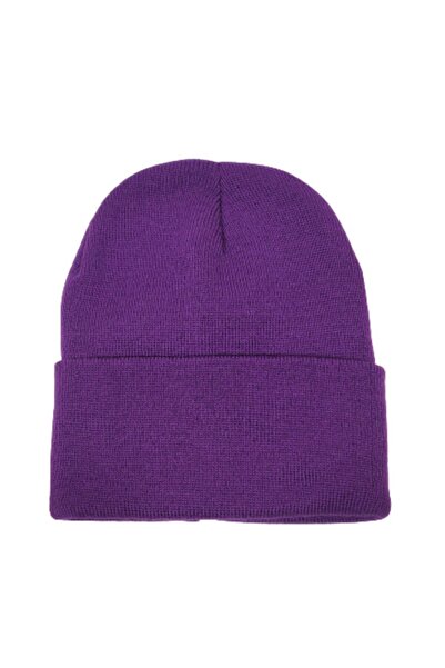 PAKER GİYİM Beretă unisex pliată de culoare liliac închis basic